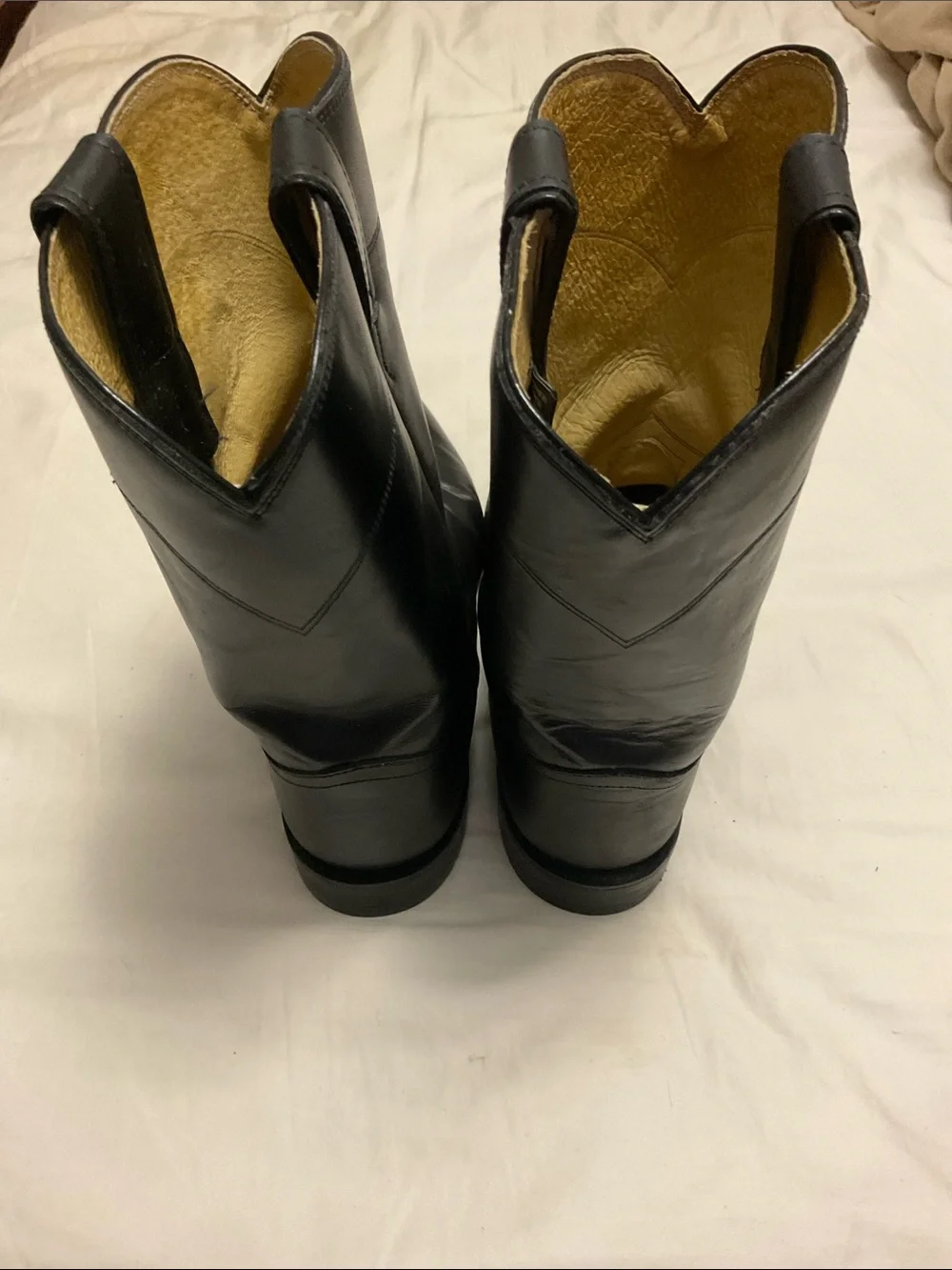 Justin Roper 3133 Boots Black Leather Western Boots 12 E3 Men’s